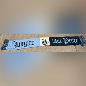 Stylish Blue and Cream Snake Pattern Scarf